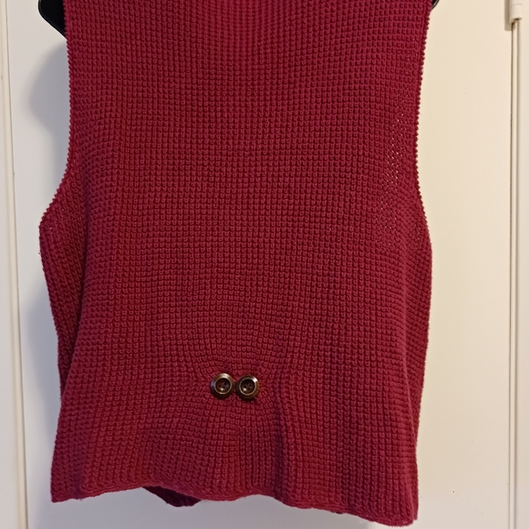 Y2k CABIN CREEK KNITTED VEST, VINTAGE 90'S XL WINE COLOR - Picture 6 of 10